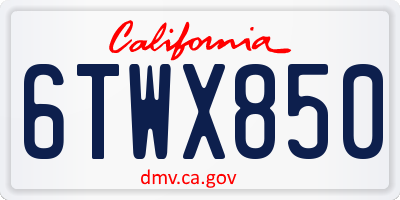 CA license plate 6TWX850