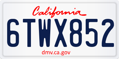 CA license plate 6TWX852