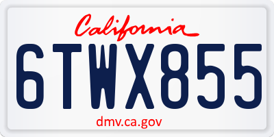 CA license plate 6TWX855