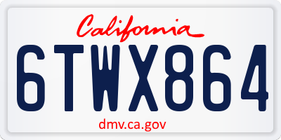 CA license plate 6TWX864