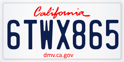 CA license plate 6TWX865