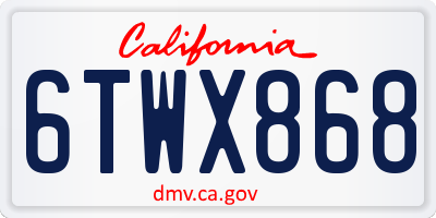 CA license plate 6TWX868