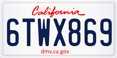CA license plate 6TWX869