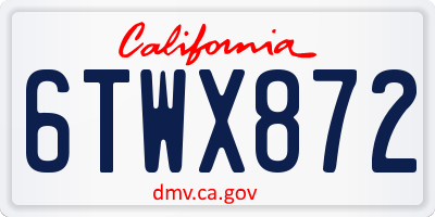 CA license plate 6TWX872