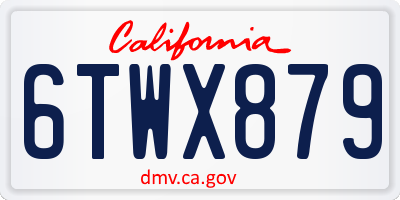CA license plate 6TWX879