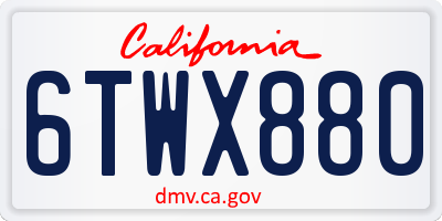 CA license plate 6TWX880