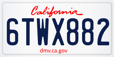 CA license plate 6TWX882