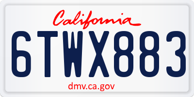 CA license plate 6TWX883