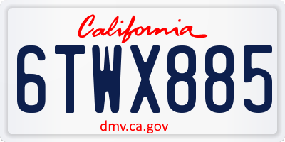 CA license plate 6TWX885