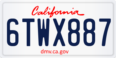 CA license plate 6TWX887