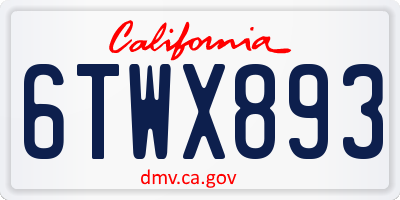 CA license plate 6TWX893