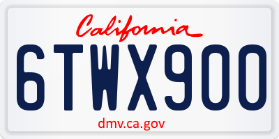 CA license plate 6TWX900