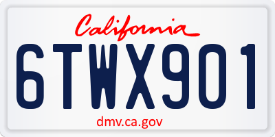 CA license plate 6TWX901