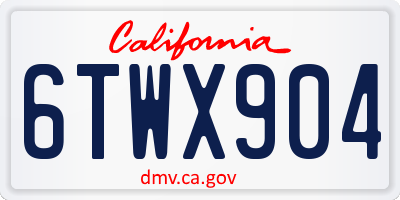 CA license plate 6TWX904