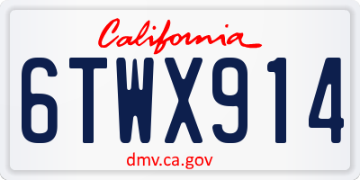 CA license plate 6TWX914