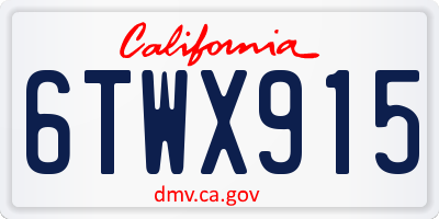 CA license plate 6TWX915