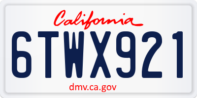 CA license plate 6TWX921