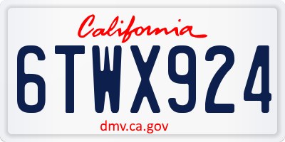CA license plate 6TWX924