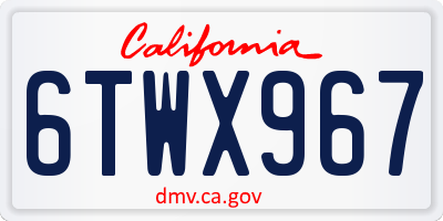 CA license plate 6TWX967