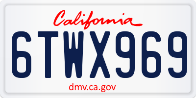 CA license plate 6TWX969