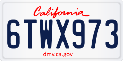CA license plate 6TWX973