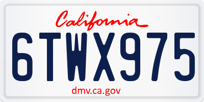 CA license plate 6TWX975