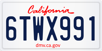 CA license plate 6TWX991