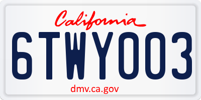 CA license plate 6TWY003
