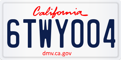 CA license plate 6TWY004