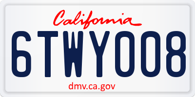 CA license plate 6TWY008