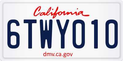 CA license plate 6TWY010