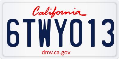 CA license plate 6TWY013