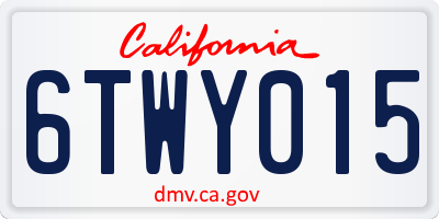 CA license plate 6TWY015