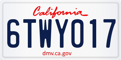 CA license plate 6TWY017