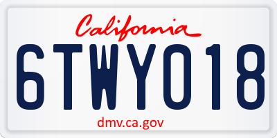 CA license plate 6TWY018