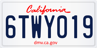 CA license plate 6TWY019
