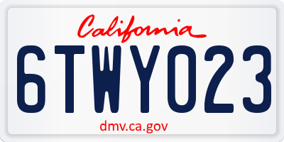 CA license plate 6TWY023