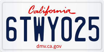 CA license plate 6TWY025