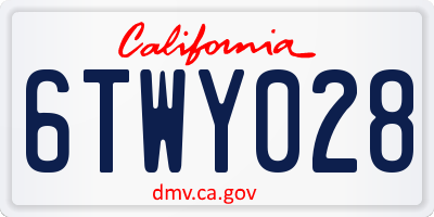 CA license plate 6TWY028