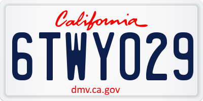 CA license plate 6TWY029