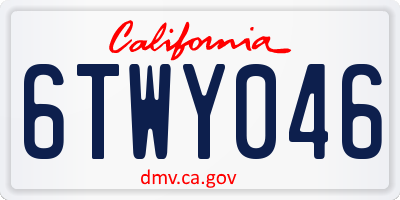 CA license plate 6TWY046