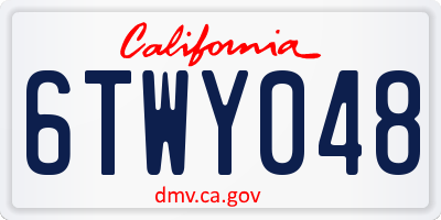CA license plate 6TWY048
