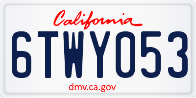 CA license plate 6TWY053