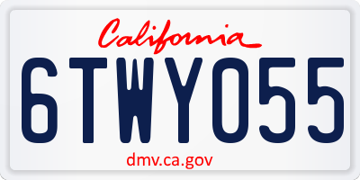 CA license plate 6TWY055