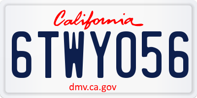 CA license plate 6TWY056