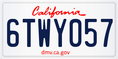 CA license plate 6TWY057