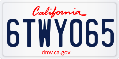 CA license plate 6TWY065