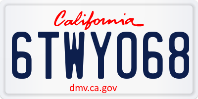CA license plate 6TWY068