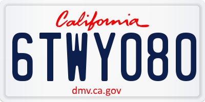 CA license plate 6TWY080