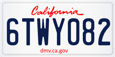 CA license plate 6TWY082